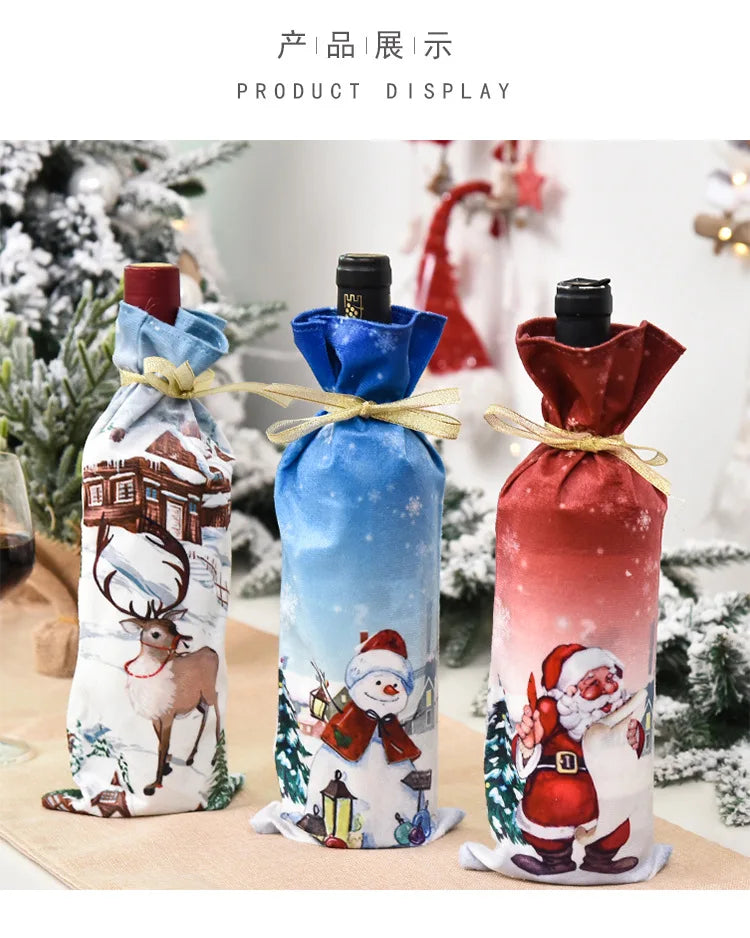Festive Christmas Wine Bottle Cover & Ornament - Image 29