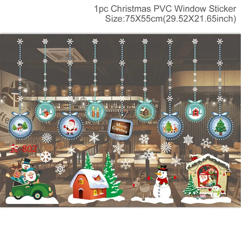 Festive Christmas Wall Window Stickers for Home - Image 34