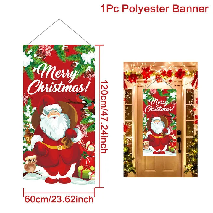 Festive Christmas Hanging Flag Banner for Home - Image 24