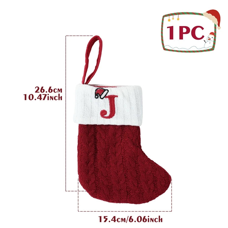 Festive Knitted Alphabet Socks Christmas Ornaments - Image 29