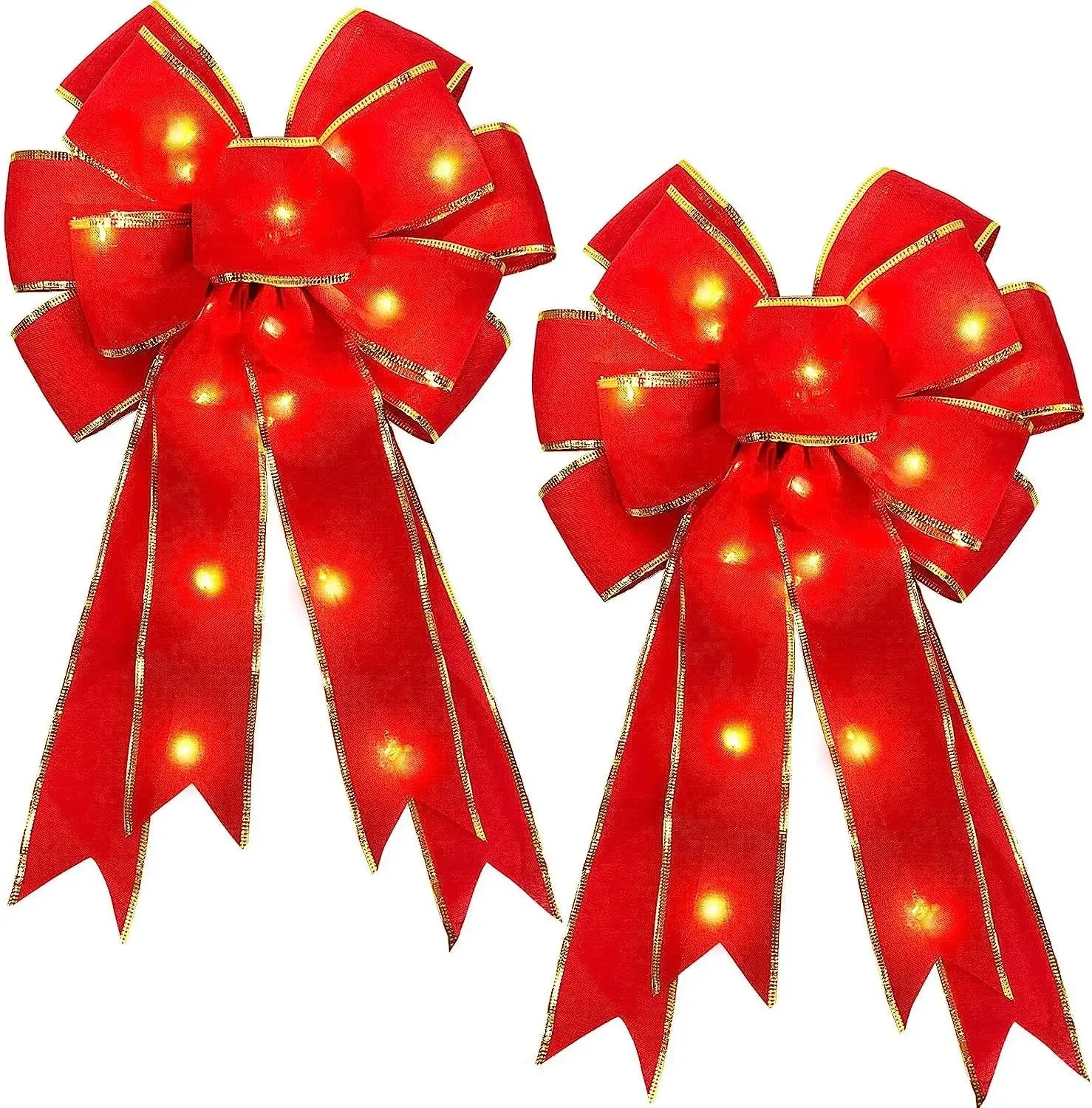 Festive Velvet Bow Tree Topper for Christmas - Image 9