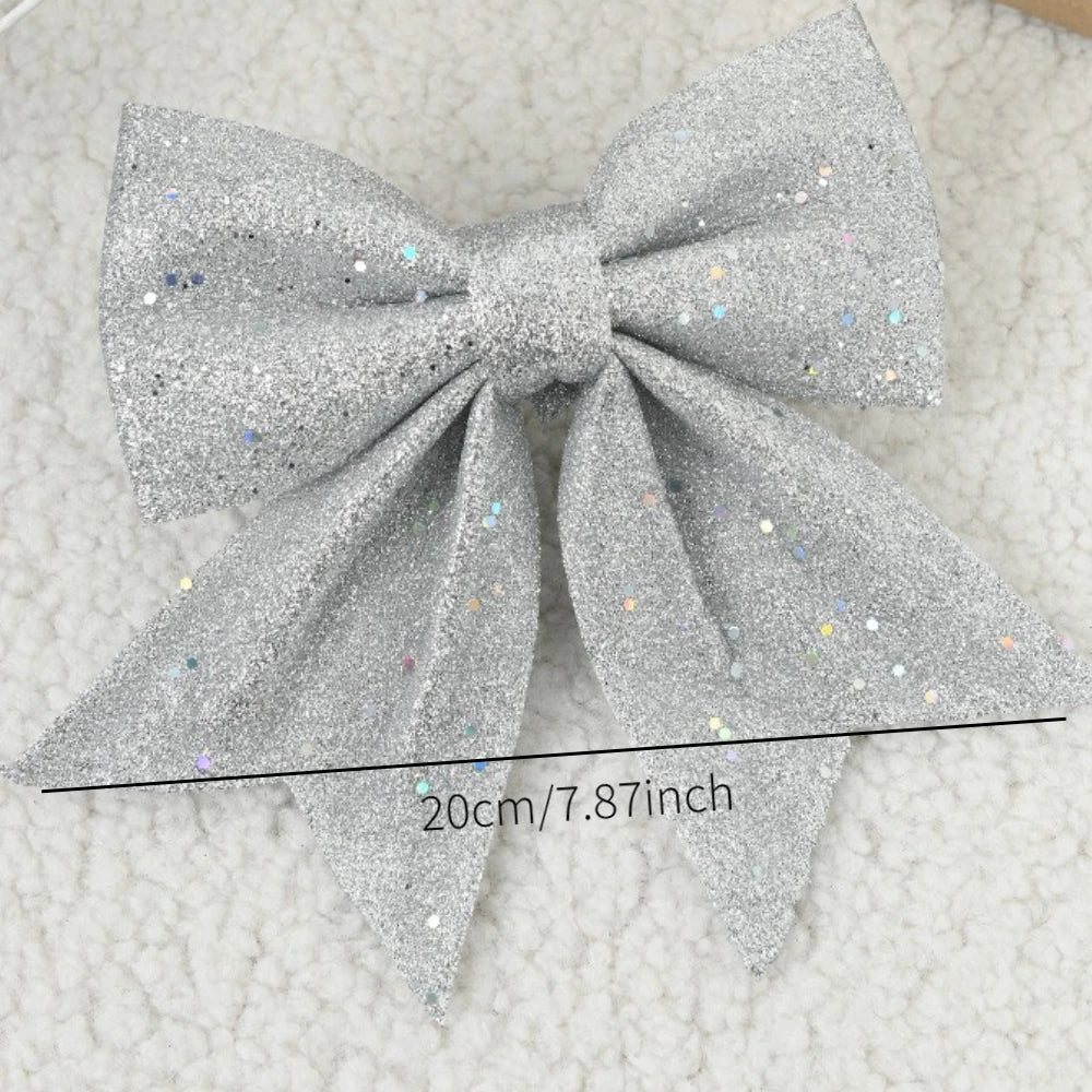 20cm Large Christmas Bowknot Ornaments for Festive Decor - Image 16
