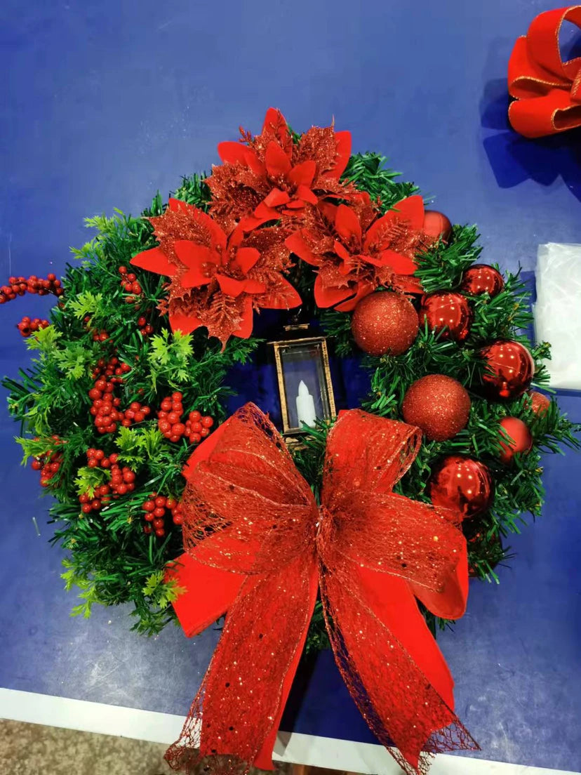 Festive Red and Gold Christmas Wreath for Doors - Image 27