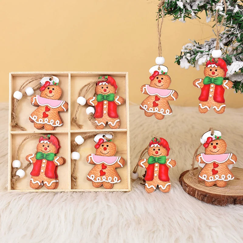 12 Pcs Wooden Gingerbread Man Ornaments for Christmas Decor - Image 17
