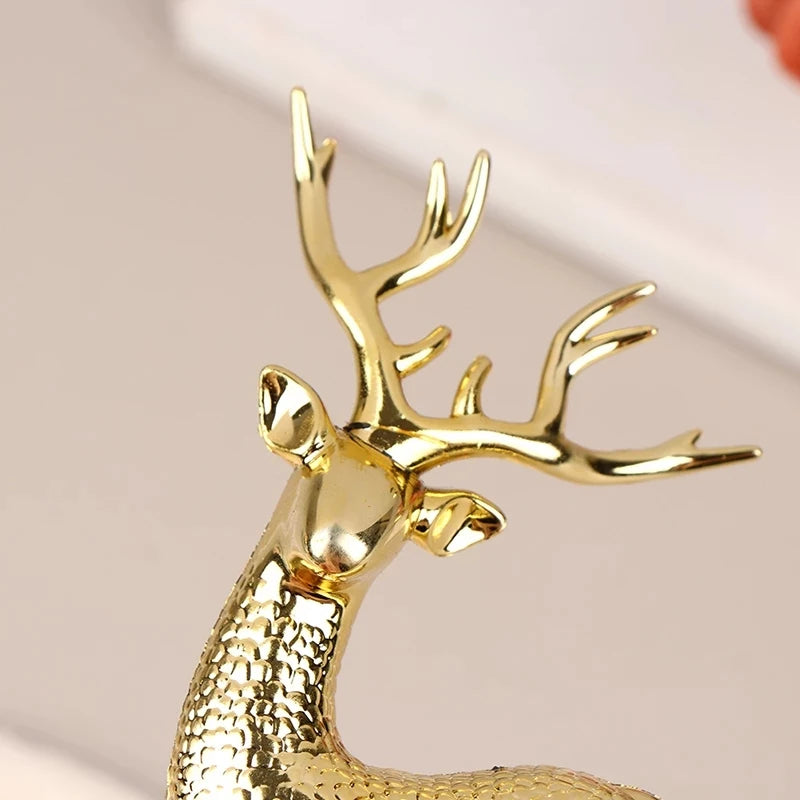 Elegant Gold Deer Figurines for Festive Home Decor - Image 4