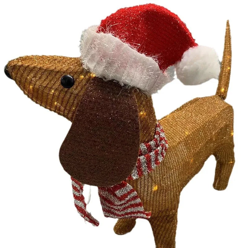 Festive Lighted Dachshund Christmas Decoration - 2.3ft - Image 10