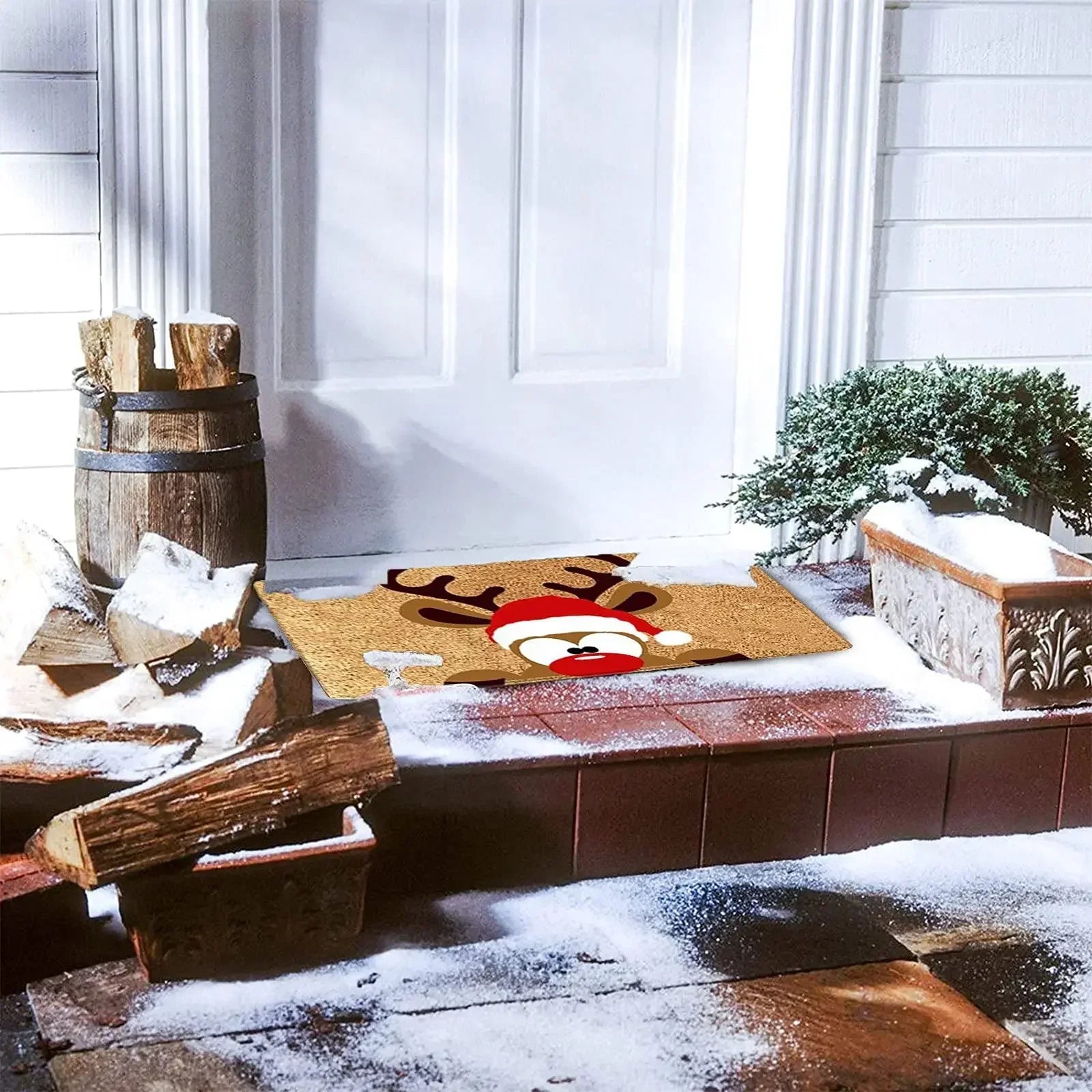 Festive Gnomes & Elk Christmas Doormat - Image 9