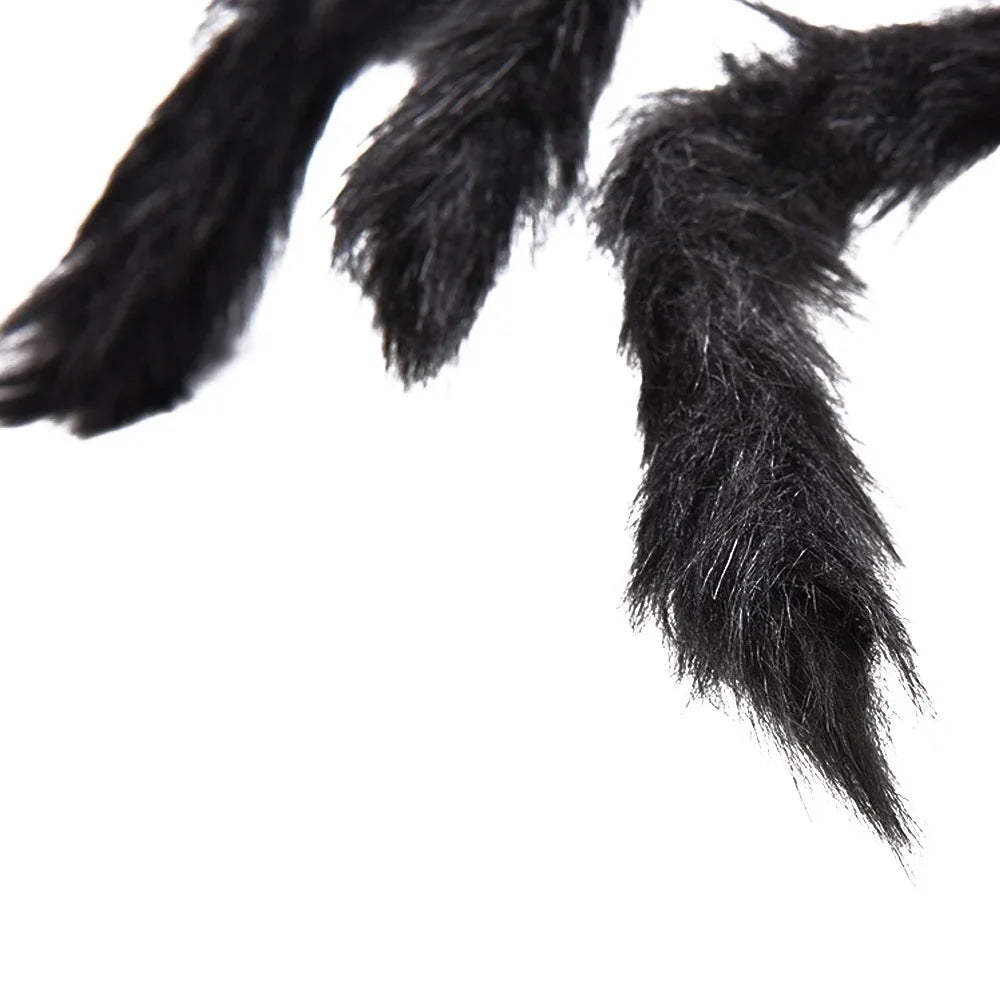 Giant Black Plush Spider - Perfect Halloween Decor! - Image 22