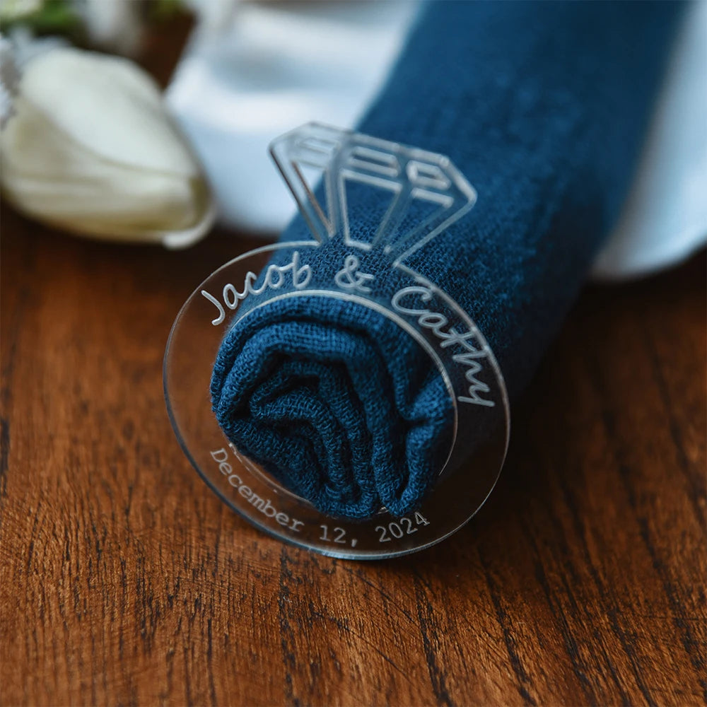 Custom Acrylic Name Napkin Rings for Events - Image 11