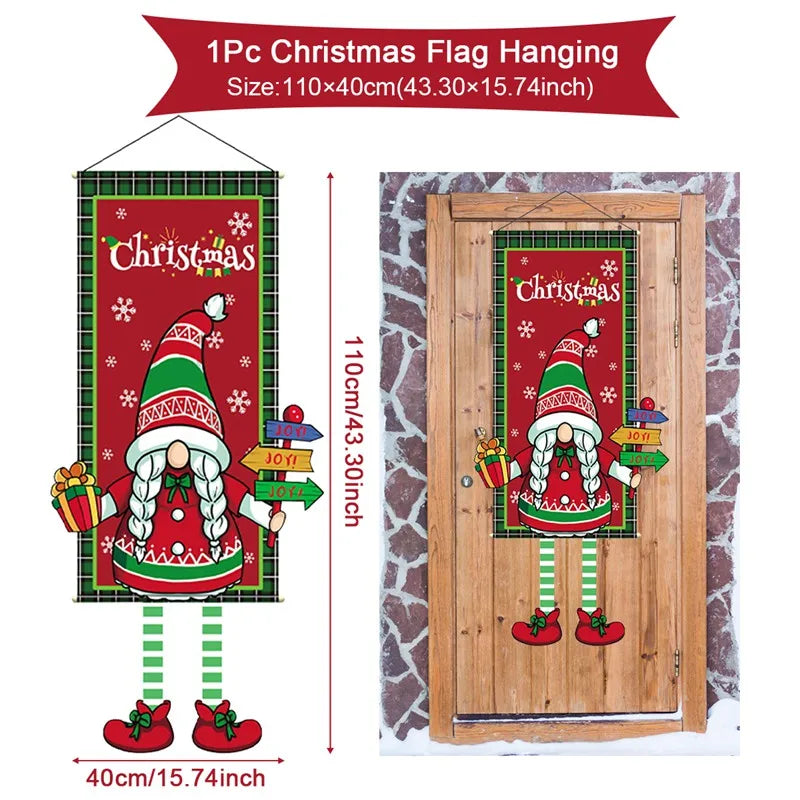 Festive Christmas Hanging Flag Banner Decor - Image 14