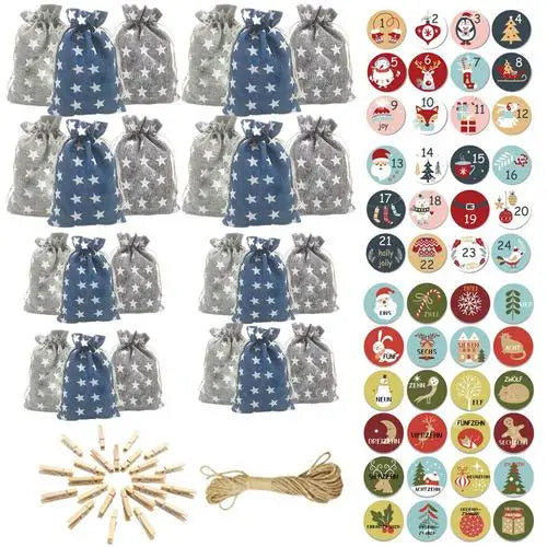 24 Days Christmas Advent Calendar Gift Bags - Image 14