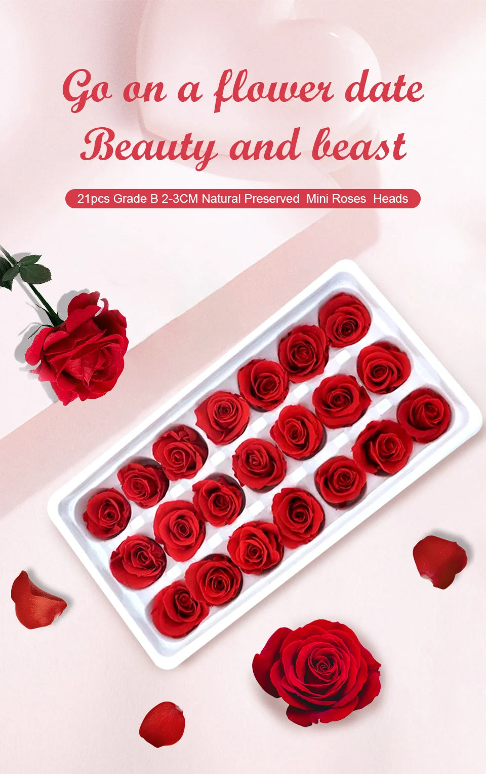 Forever Mini Rose Heads for Christmas Décor - Image 39
