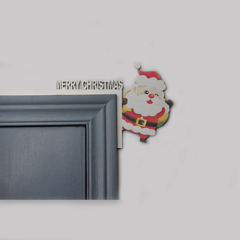 Charming Wooden Christmas Dwarf Door Hanger Decor - Image 11