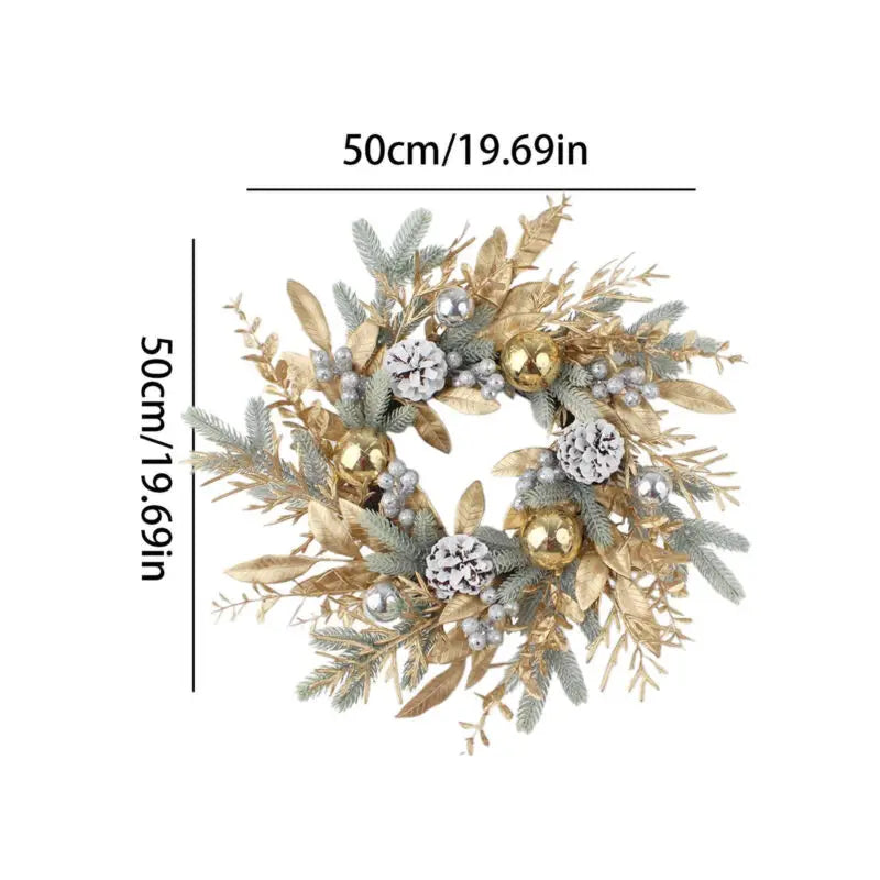 Elegant Gold Rattan Christmas Wreath for Door - Image 11