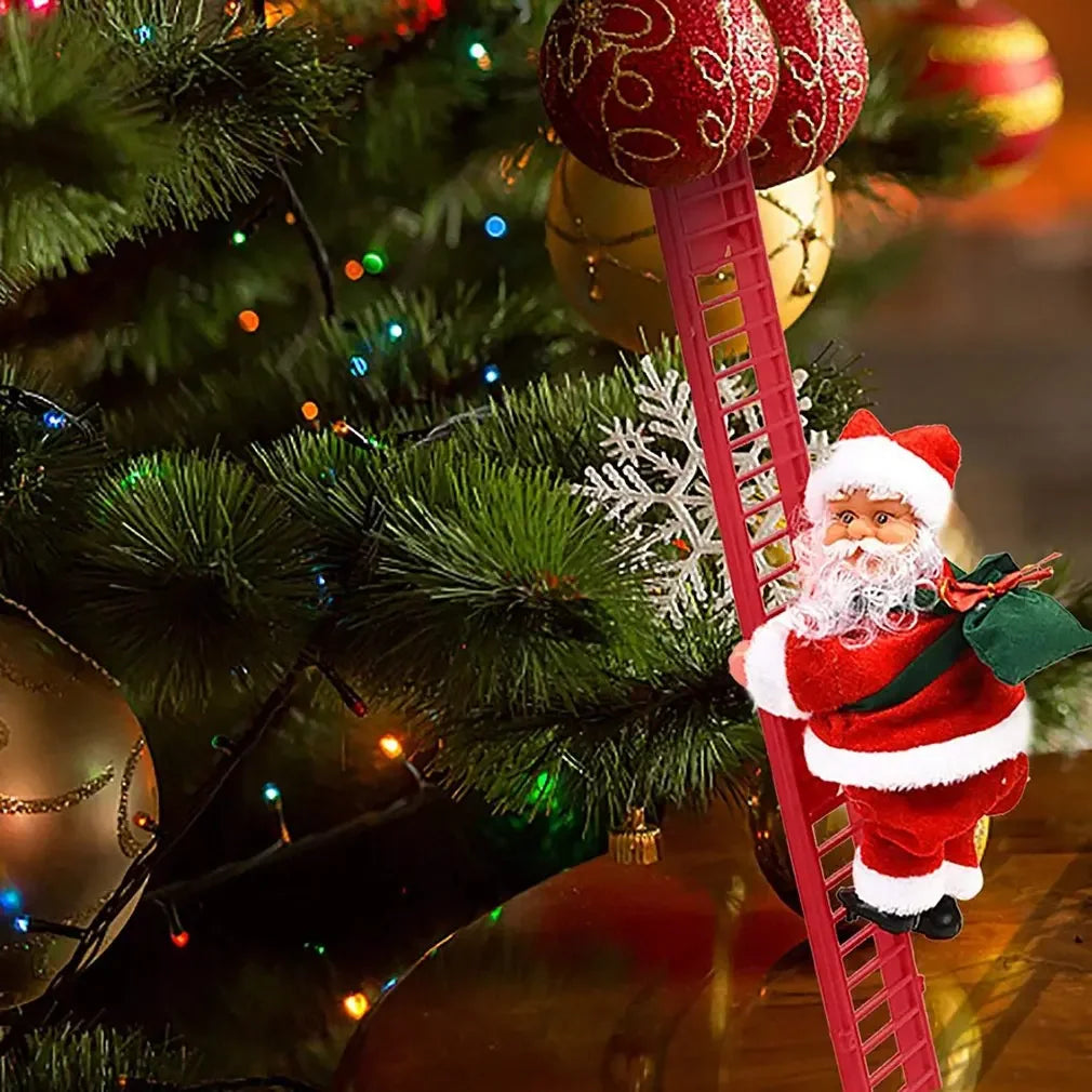 Santa Claus Musical Climbing Ladder Christmas Ornament - Image 18