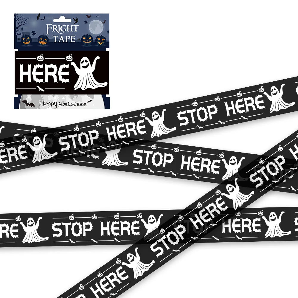 Spooky Skull Warning Tape for Halloween Decor - Image 6