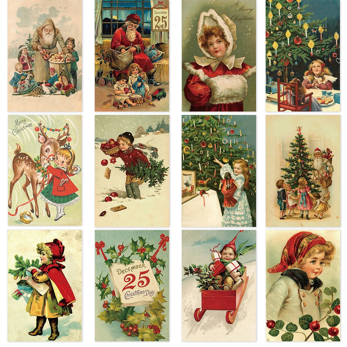 12 Retro Christmas Postcards for Festive Decor