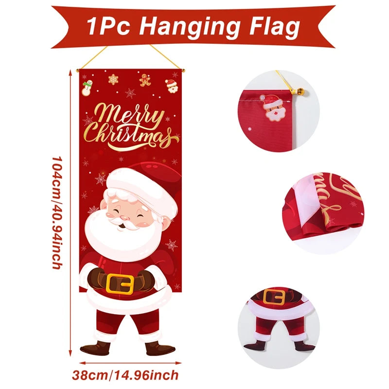 Festive Christmas Hanging Flag Banner for Home - Image 30
