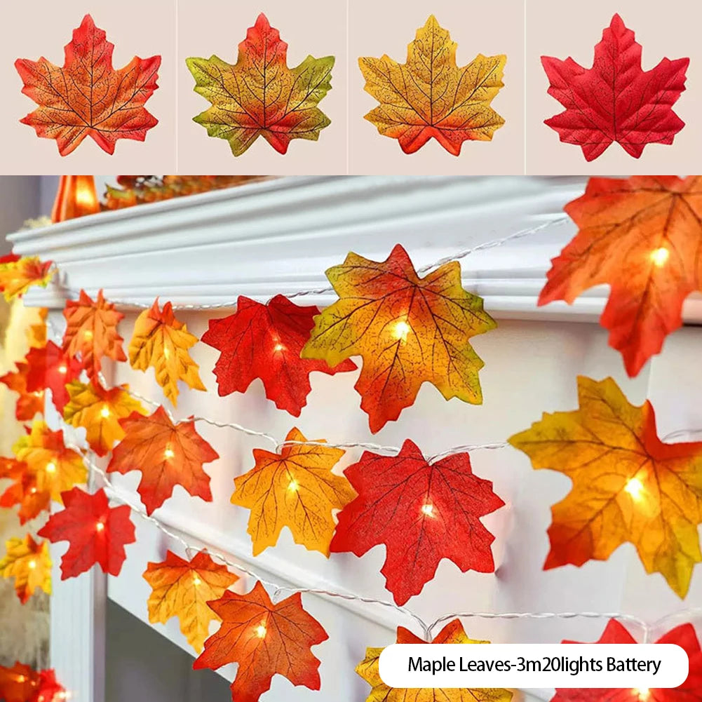 Magical LED Autumn Maple Leaf Garland Lights - Image 22