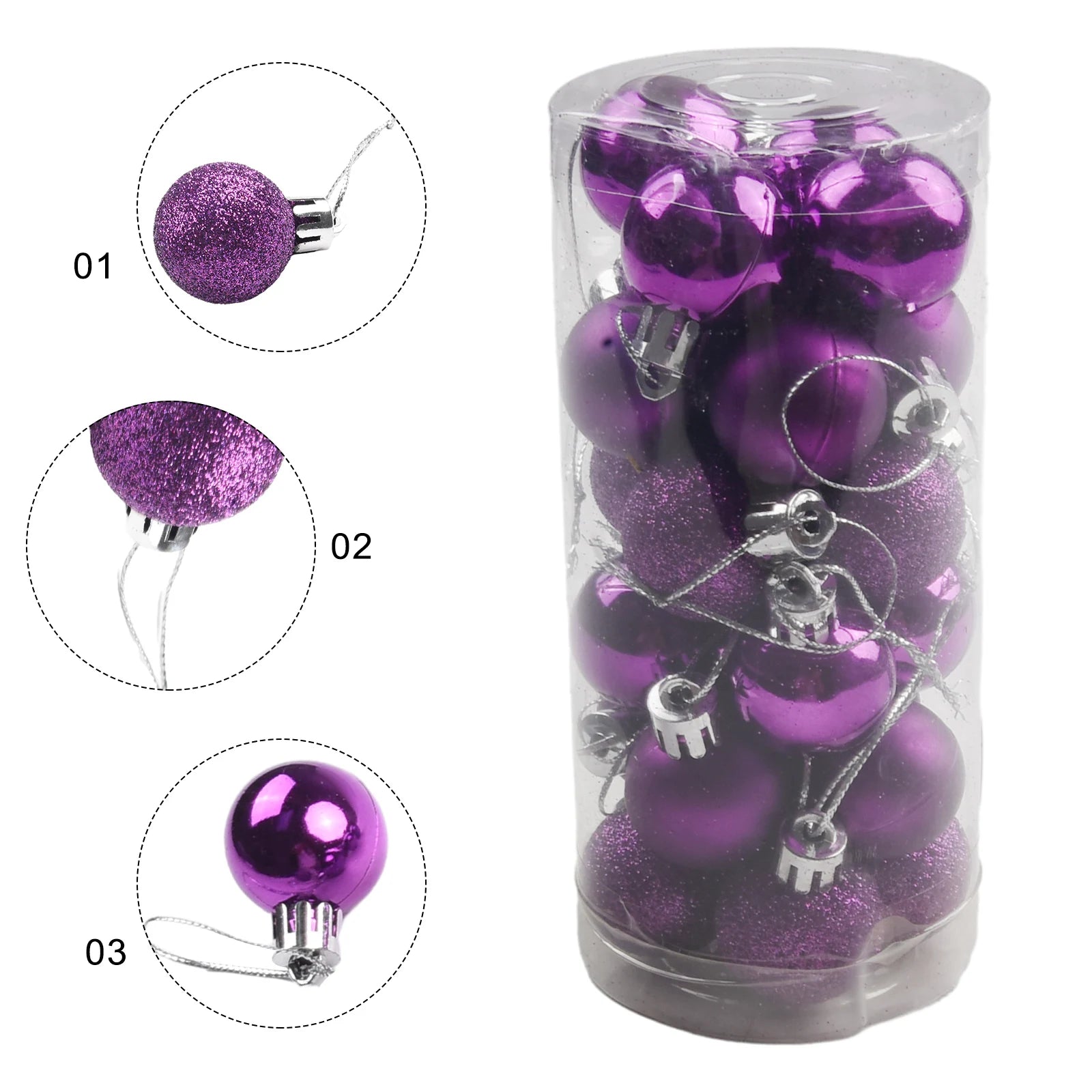24pcs Glittering Christmas Ball Ornaments - Tree Decor - Image 68