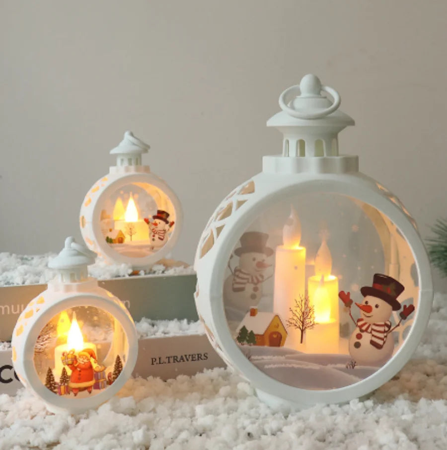 Charming Christmas Snowman & Santa LED Lantern - Image 23