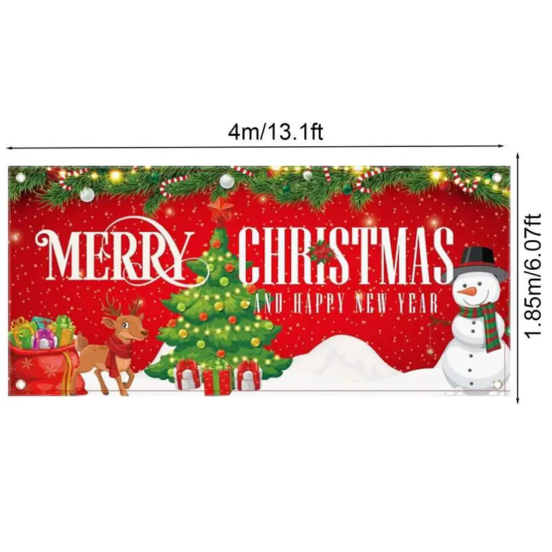 Charming Christmas Garage Door Banner: Santa & Snowman - Image 7