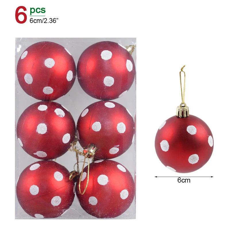 6Pcs Colorful Christmas Tree Ball Ornaments - Image 14