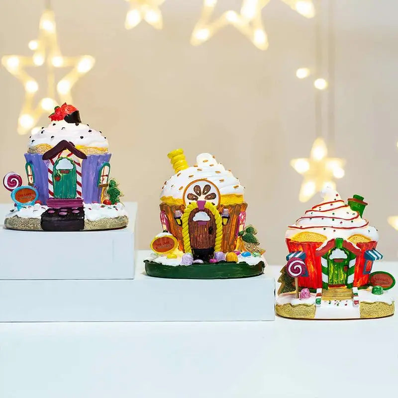 Festive LED Mini Christmas Light House Ornament - Image 3