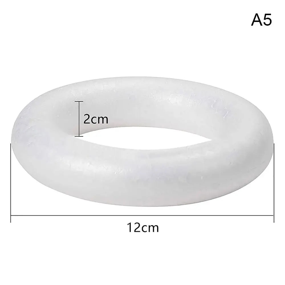 White Foam Wreath Ring for Christmas Crafts - Image 10