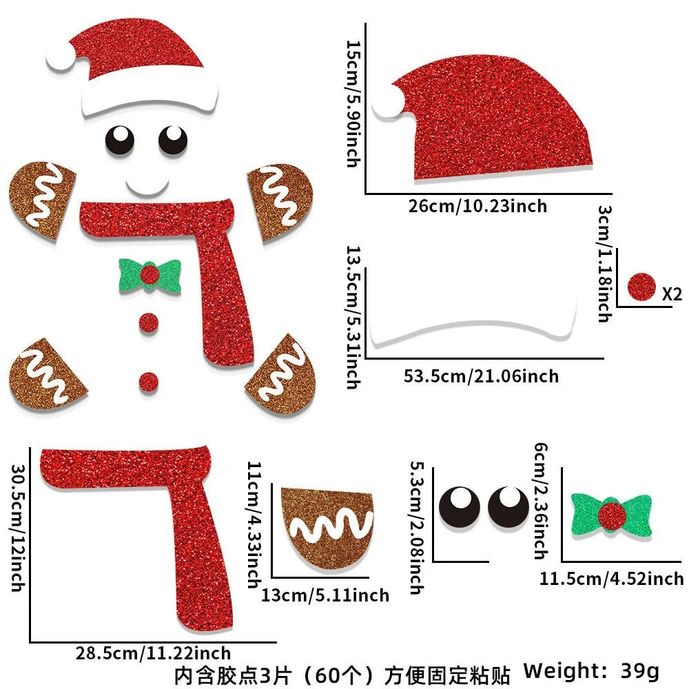Festive Snowman & Santa Claus Window Stickers - Image 37