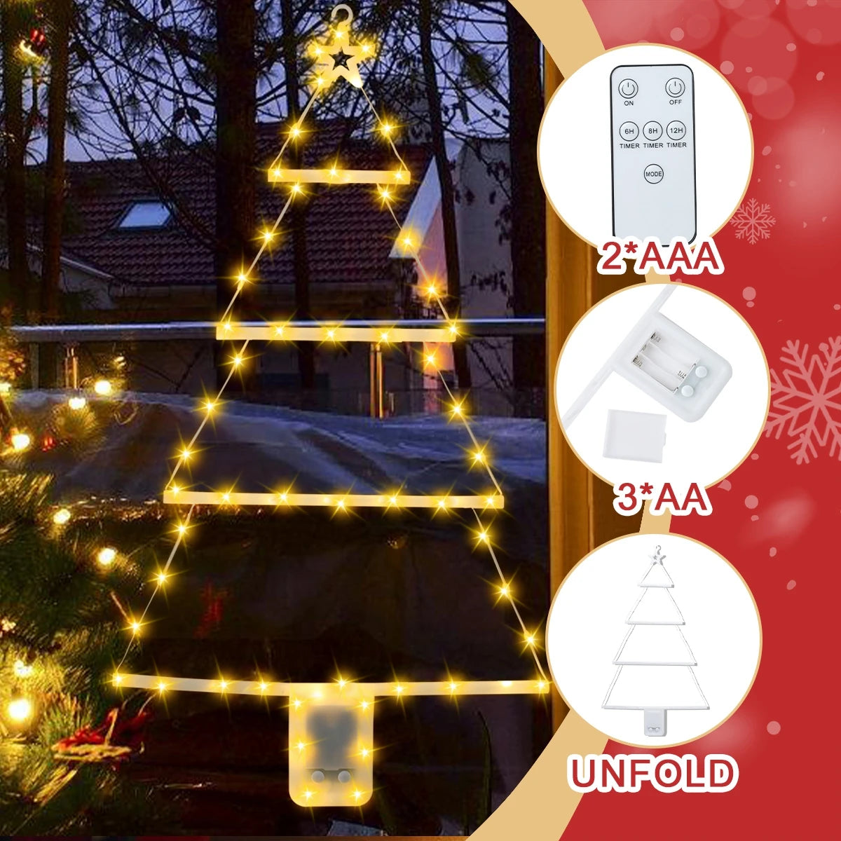 Santa Claus Climbing Ladder LED Christmas Light - Image 5