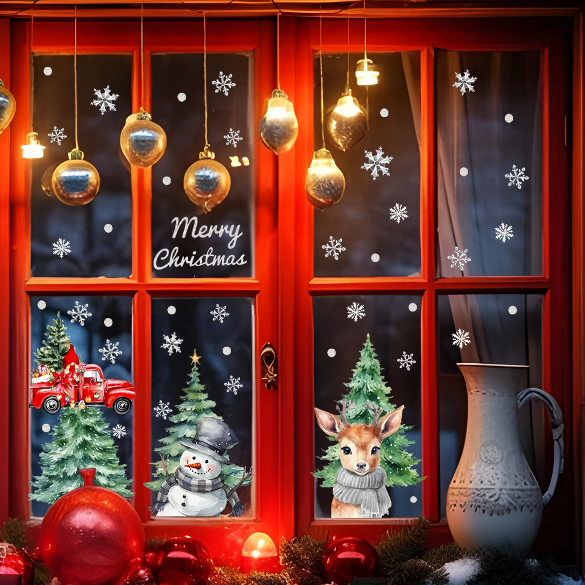 8-Piece Christmas Window Stickers for Festive Decor - Image 3