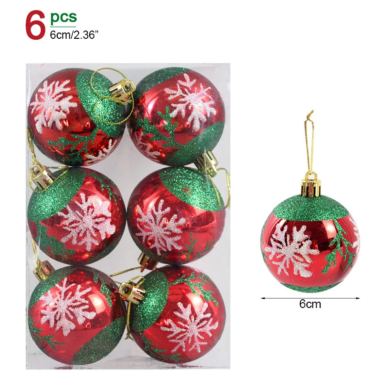 6Pcs Colorful Christmas Tree Ball Ornaments - Image 4