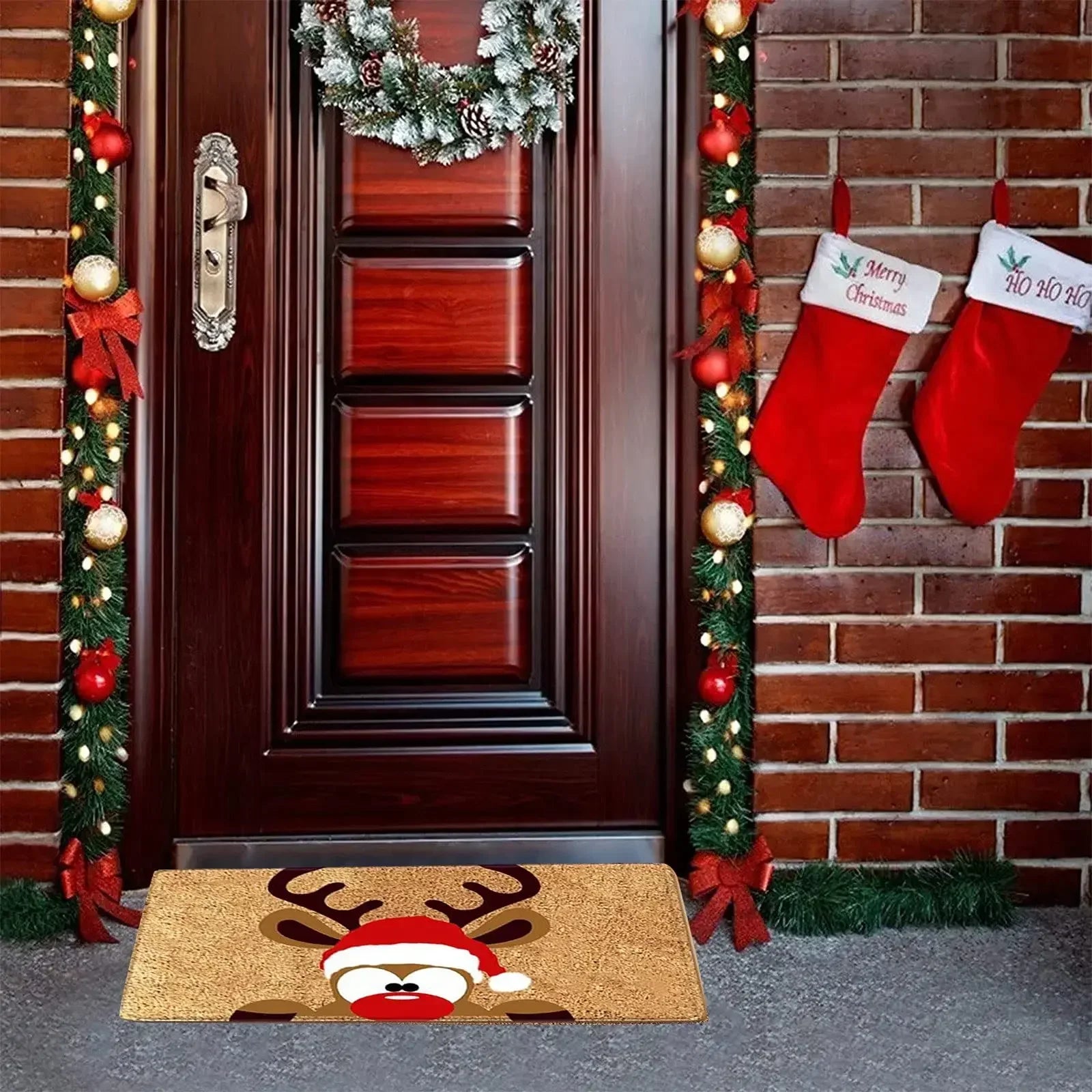 Festive Gnomes & Elk Christmas Doormat - Image 11