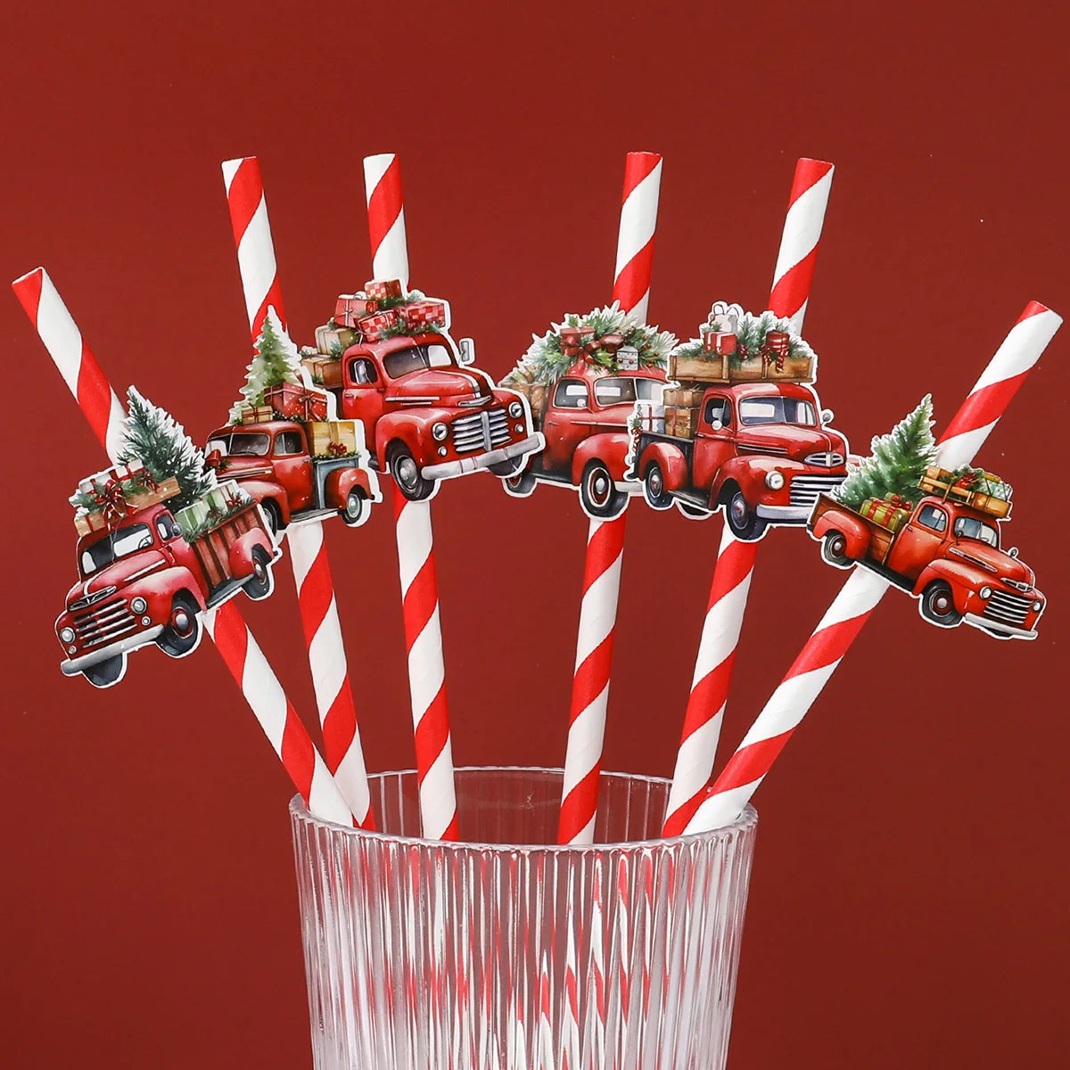 12 Christmas Themed Paper Straws for Festive Celebrations - Image 3