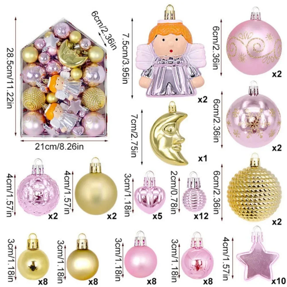 72pcs Festive Christmas Ball Ornaments Set - Image 8