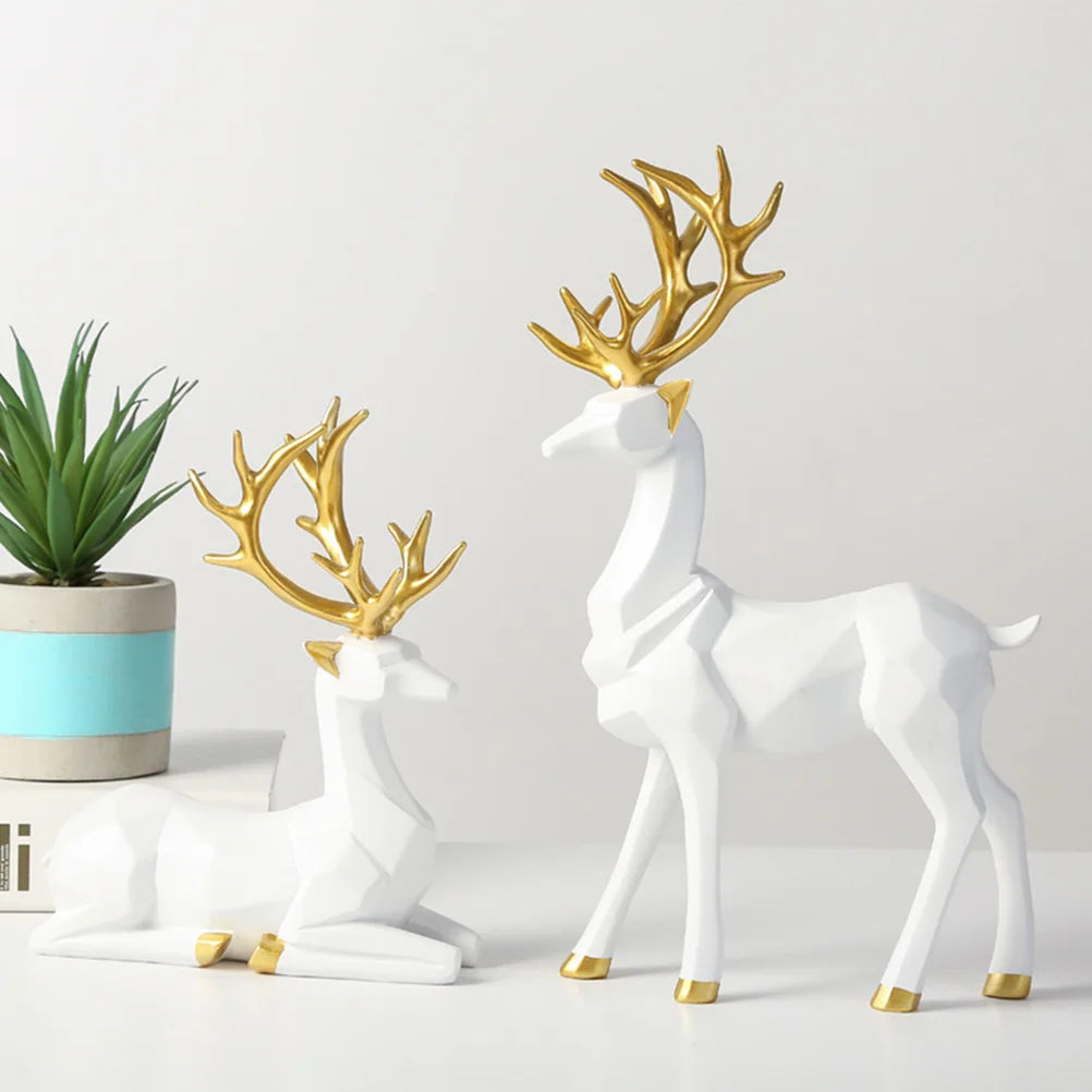Elegant Gold Elk Table Decorations for Christmas - Image 5