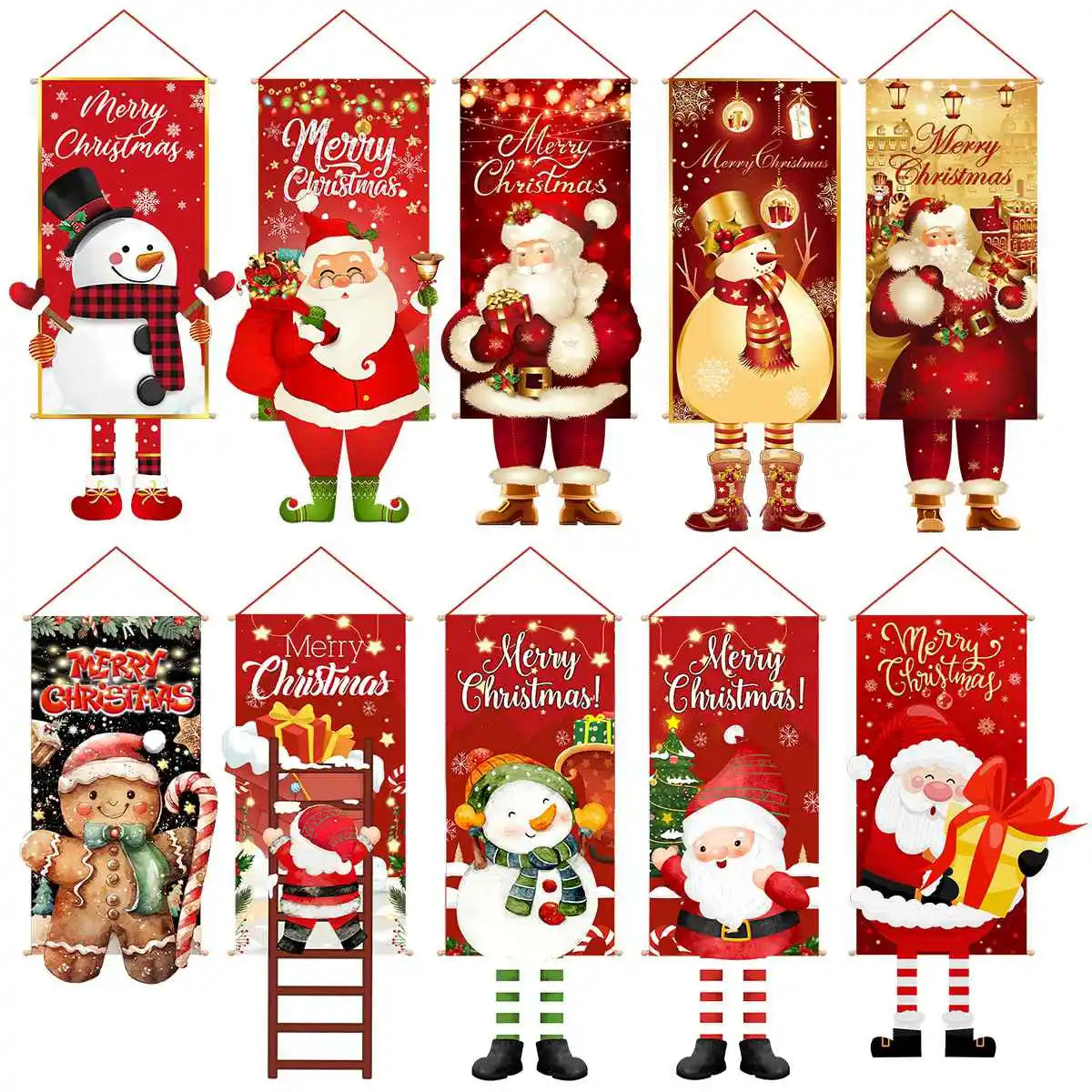 Festive Christmas Hanging Flag Banner Decorations