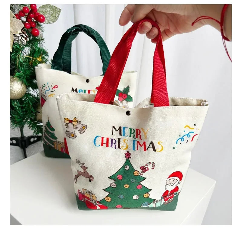 Festive Canvas Christmas Gift Bag - Santa & Elk - Image 13