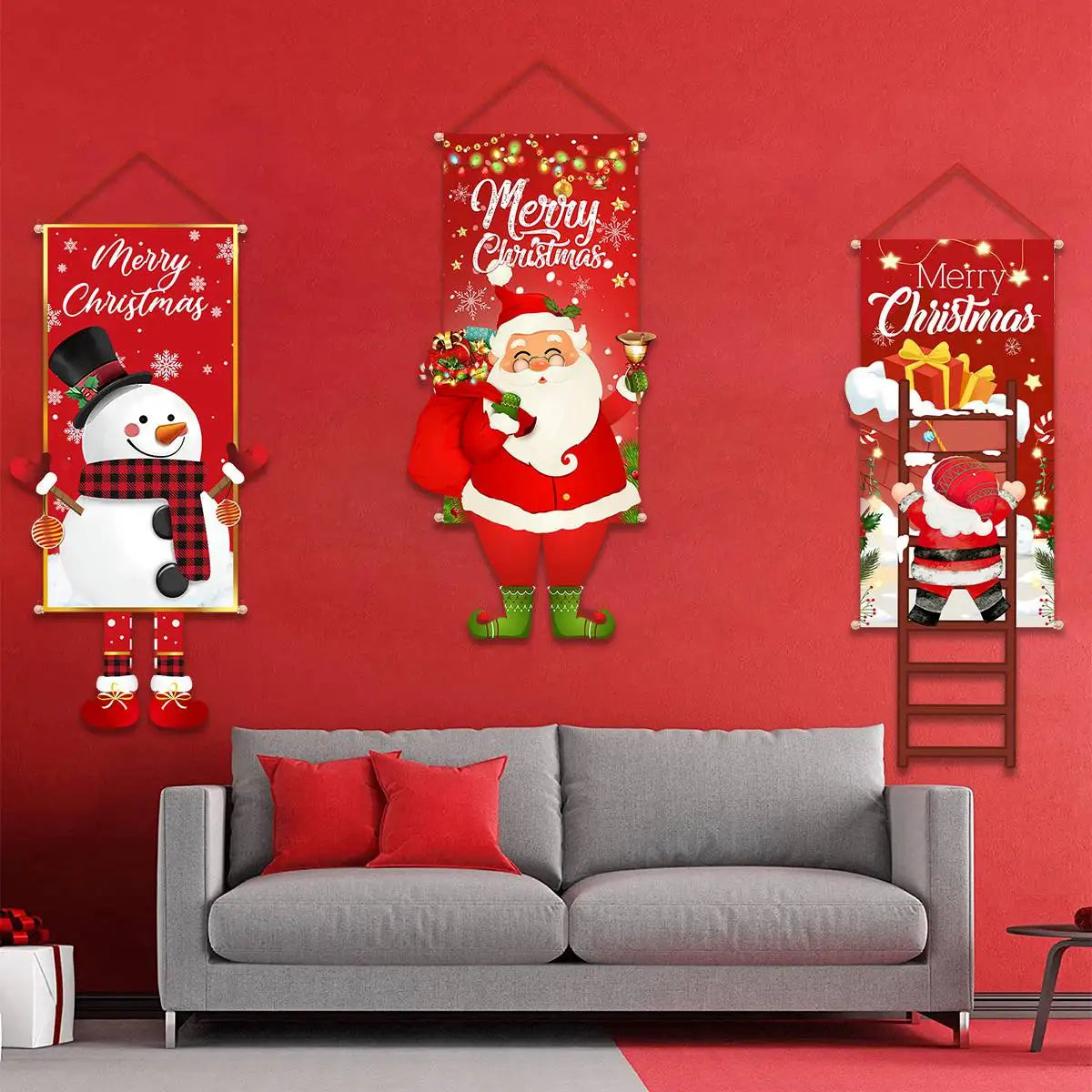 Festive Christmas Hanging Flag Banner for Home - Image 44