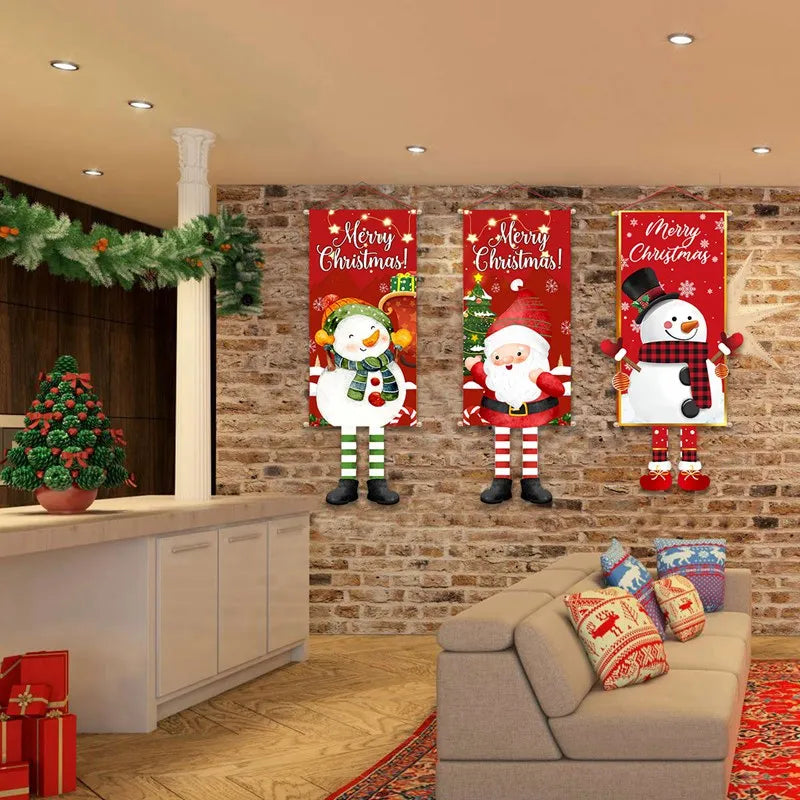 Festive Christmas Hanging Flag Banner Decorations - Image 45