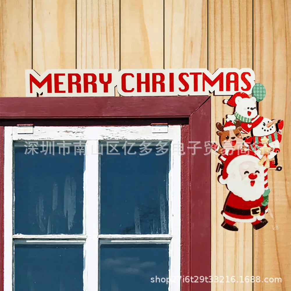 Festive Santa & Elk Wooden Door Frame Décor - Image 10