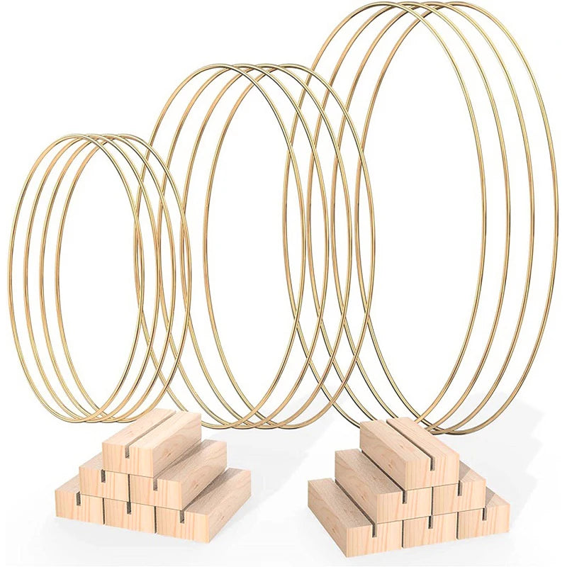 Festive Handmade Gold Circle Hoop Wall Decor - Image 11