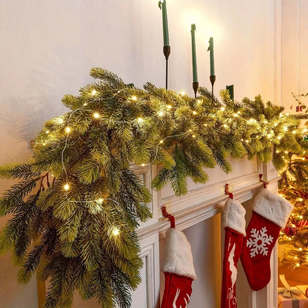 Charming LED Cedar Rattan Garland for Christmas - Image 20