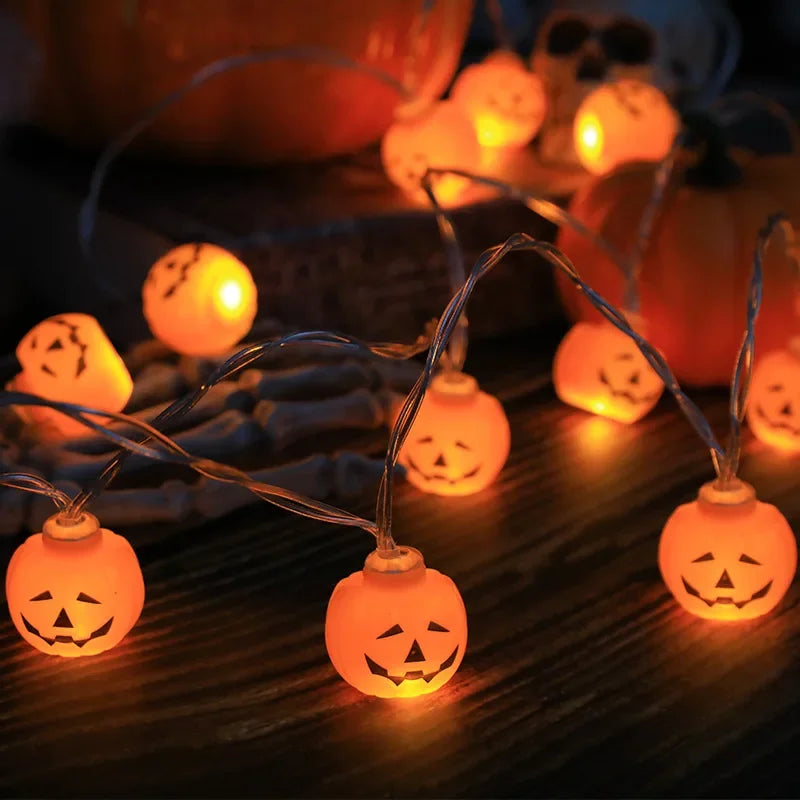 Spooky LED Pumpkin & Skull String Lights - Image 3