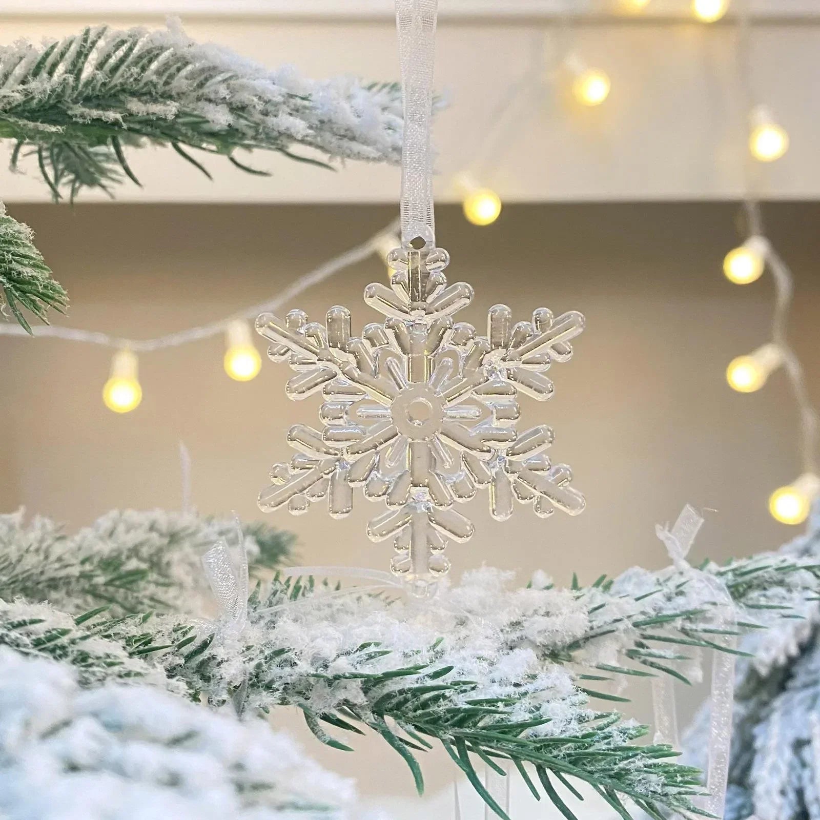 3pcs Transparent Snowflake Ornaments for Christmas - Image 5