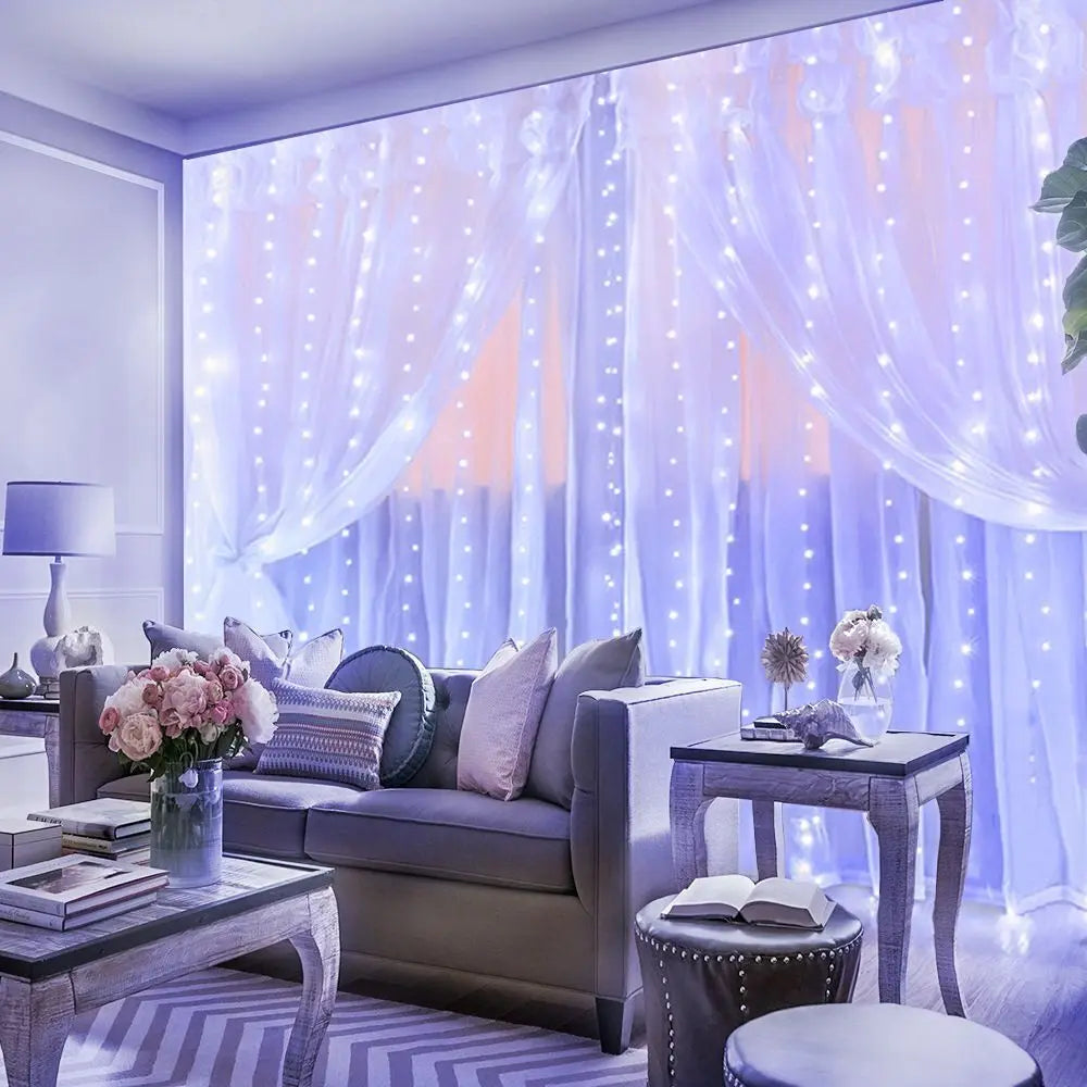 USB Remote LED Curtain Fairy Lights - 8 Modes - Image 5