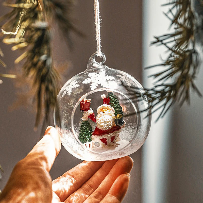 Charming Transparent Glass Christmas Tree Ornaments