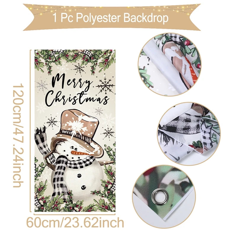 Charming Retro Snowman Christmas Vertical Flag Decor - Image 11