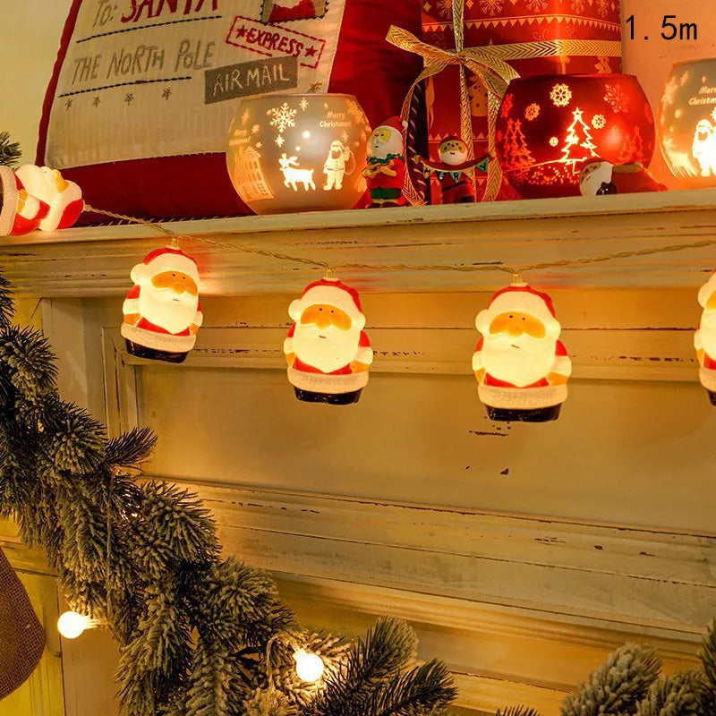 Festive Candy Cane Santa & Snowman String Lights - Image 17